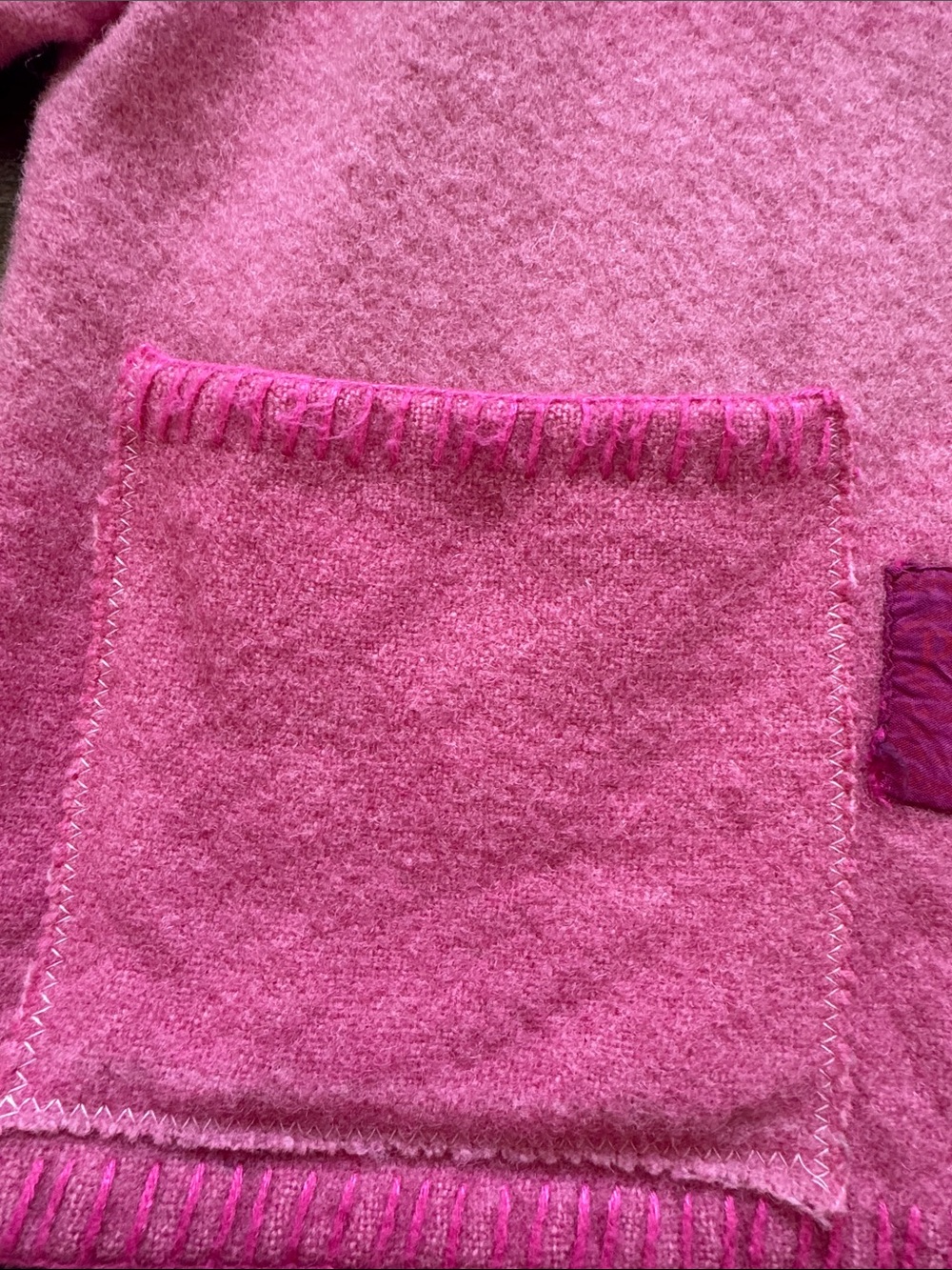 Pink Open Front Wool Jacket - Picture 6 of 12